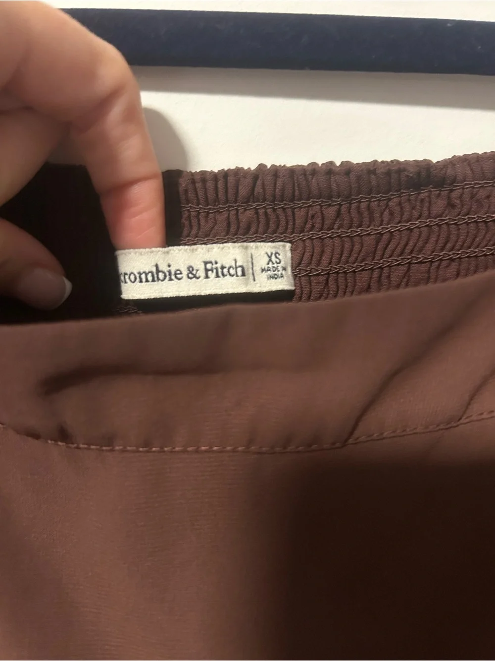 Abercrombie & Fitch Brown Square-Neck Peasant Blouse Babydoll top xs